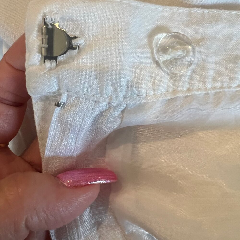 Ruby Rd. White Linen Blend Lined Capri Rhinestone… - image 6